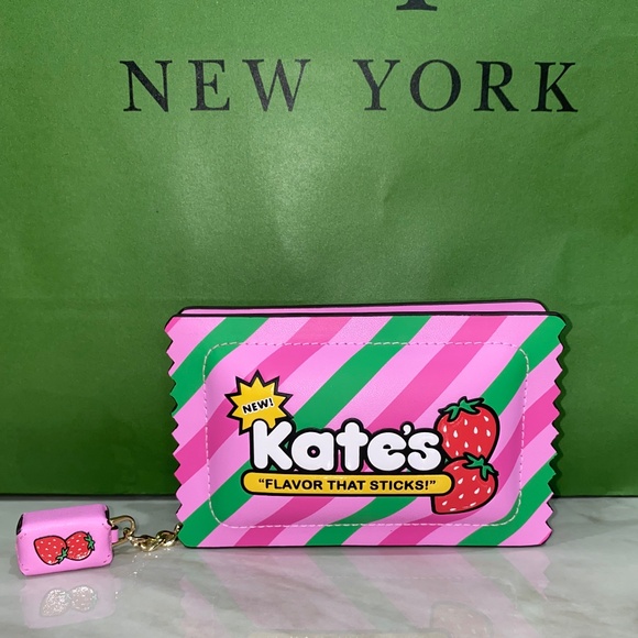 Kate Spade Bubblegum Coin Purse Wallet Bag Charm Card Holder - Picture 8 of 11